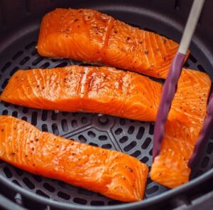 air fryer frozen salmon fillet cooking evenly